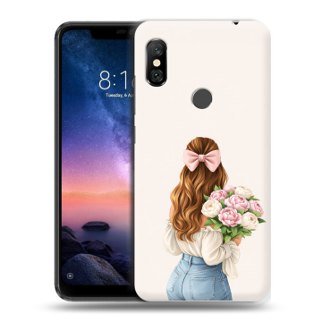 Силиконовый чехол на Xiaomi RedMi Note 6 Pro с принтом женский