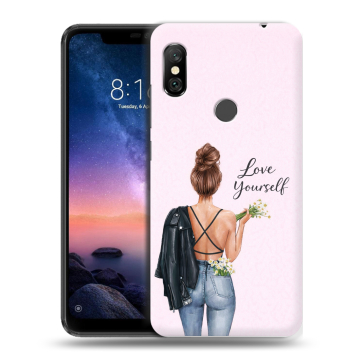 Силиконовый чехол на Xiaomi RedMi Note 6 Pro с принтом женский