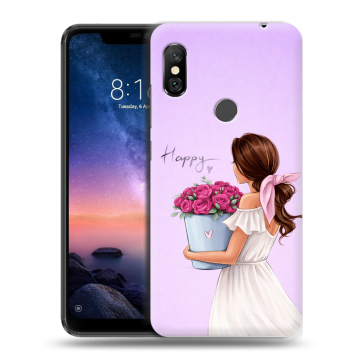 Силиконовый чехол на Xiaomi RedMi Note 6 Pro с принтом женский