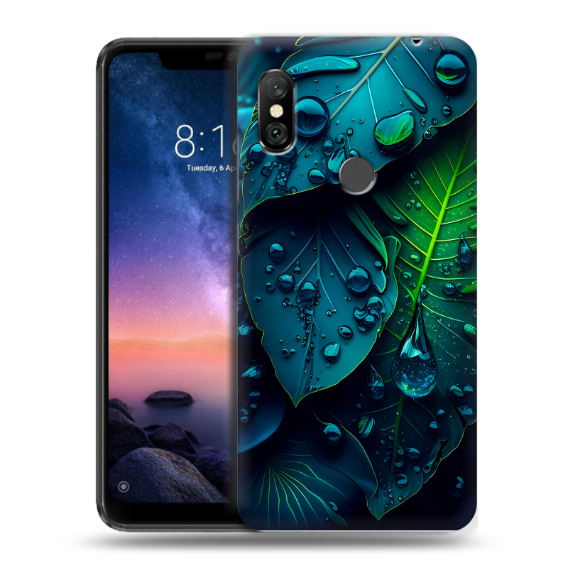 Силиконовый чехол на Xiaomi RedMi Note 6 Pro с принтом Листья Силиконовый чехол на Xiaomi RedMi Note 6 Pro с принтом Листья