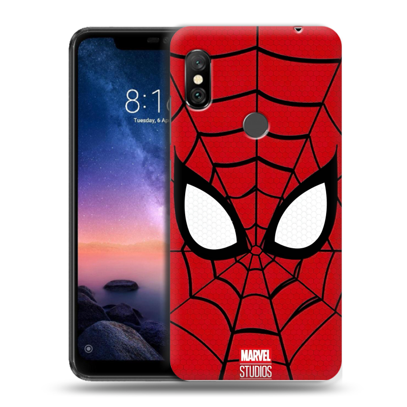 Силиконовый чехол на Xiaomi RedMi Note 6 Pro с принтом человек паук spiderman Силиконовый чехол на Xiaomi RedMi Note 6 Pro с принтом человек паук spiderman