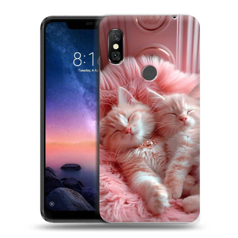 Силиконовый чехол на Xiaomi RedMi Note 6 Pro с принтом котята котики Силиконовый чехол на Xiaomi RedMi Note 6 Pro с принтом котята котики