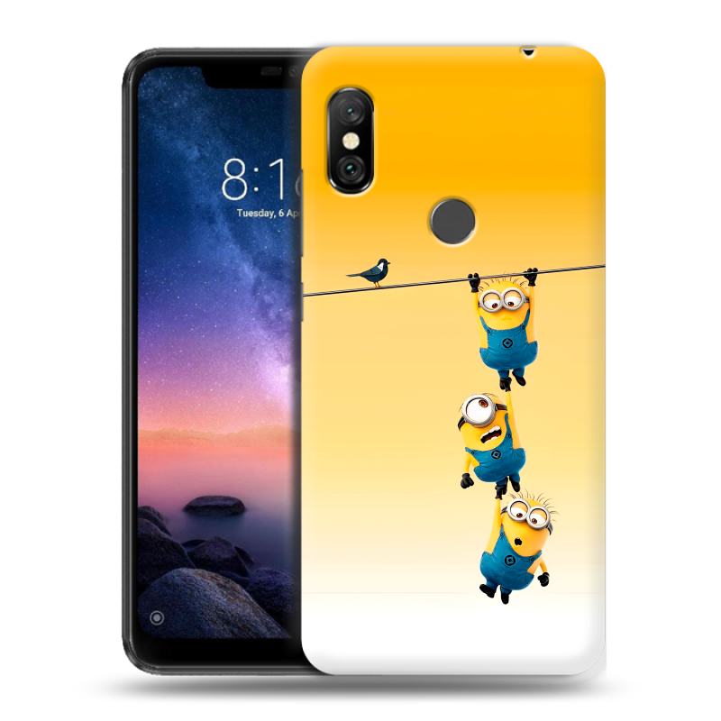 Силиконовый чехол на Xiaomi RedMi Note 6 Pro с принтом Миньоны Силиконовый чехол на Xiaomi RedMi Note 6 Pro с принтом Миньоны