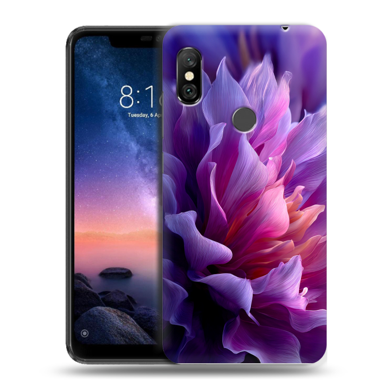 Силиконовый чехол на Xiaomi RedMi Note 6 Pro с принтом женский цветы Силиконовый чехол на Xiaomi RedMi Note 6 Pro с принтом женский цветы