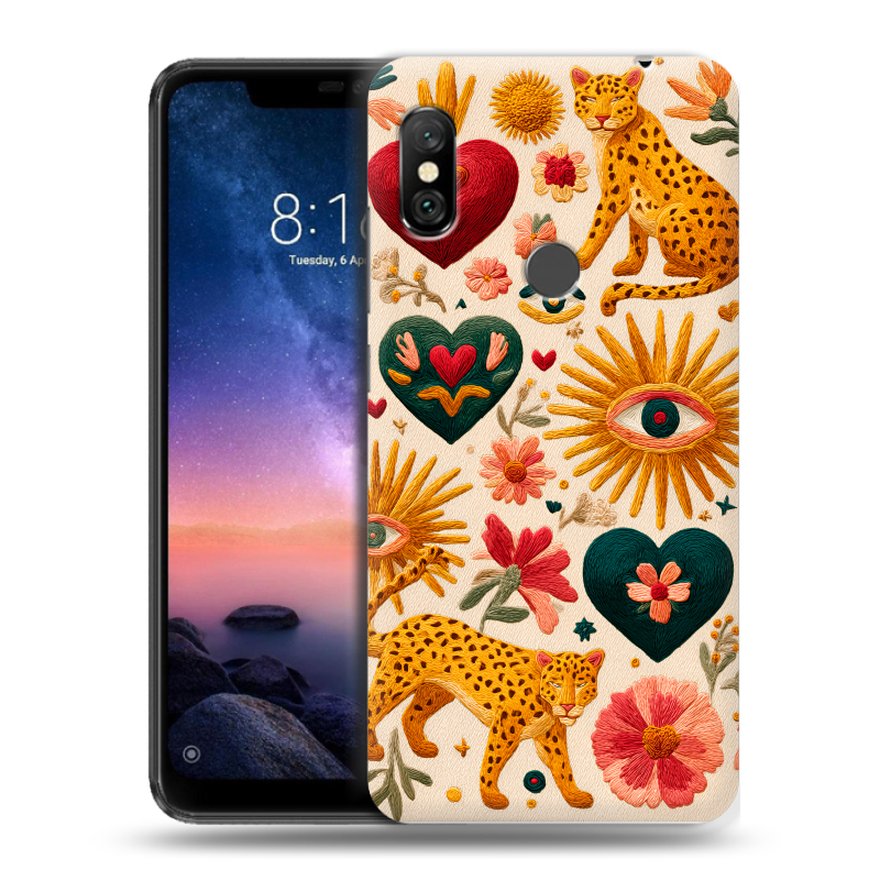 Силиконовый чехол на Xiaomi RedMi Note 6 Pro с принтом Модный принт Силиконовый чехол на Xiaomi RedMi Note 6 Pro с принтом Модный принт