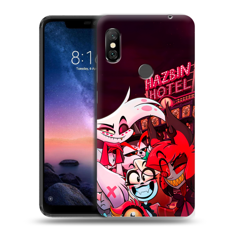 Силиконовый чехол на Xiaomi RedMi Note 6 Pro с принтом Hazbin Hotel Отель Хазбин Силиконовый чехол на Xiaomi RedMi Note 6 Pro с принтом Hazbin Hotel Отель Хазбин