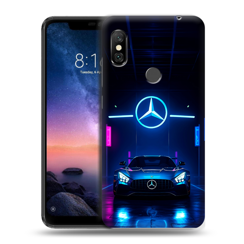 Силиконовый чехол на Xiaomi RedMi Note 6 Pro с принтом Mercedes Мерседес Силиконовый чехол на Xiaomi RedMi Note 6 Pro с принтом Mercedes Мерседес