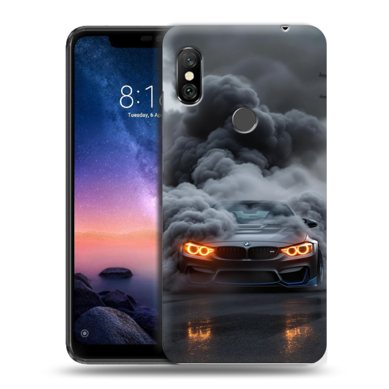 Силиконовый чехол на Xiaomi RedMi Note 6 Pro с принтом BMW БМВ Силиконовый чехол на Xiaomi RedMi Note 6 Pro с принтом BMW БМВ