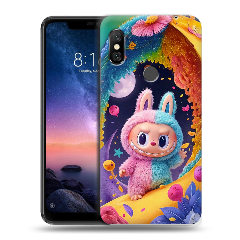 Силиконовый чехол на Xiaomi RedMi Note 6 Pro с принтом Labubu Лабубу Силиконовый чехол на Xiaomi RedMi Note 6 Pro с принтом Labubu Лабубу