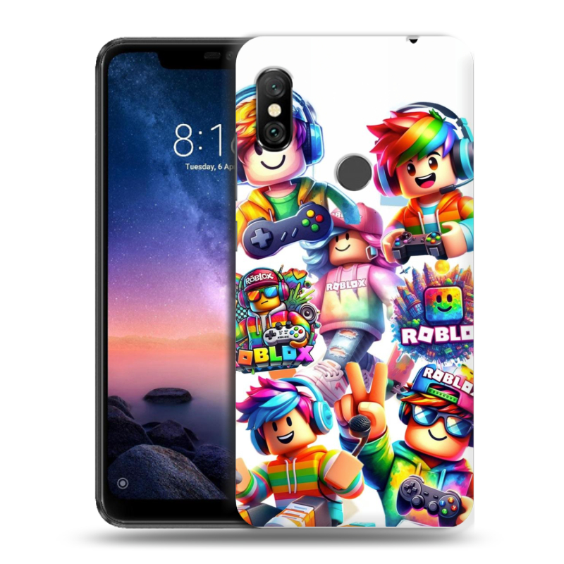 Силиконовый чехол на Xiaomi RedMi Note 6 Pro с принтом Roblox Роблокс Силиконовый чехол на Xiaomi RedMi Note 6 Pro с принтом Roblox Роблокс