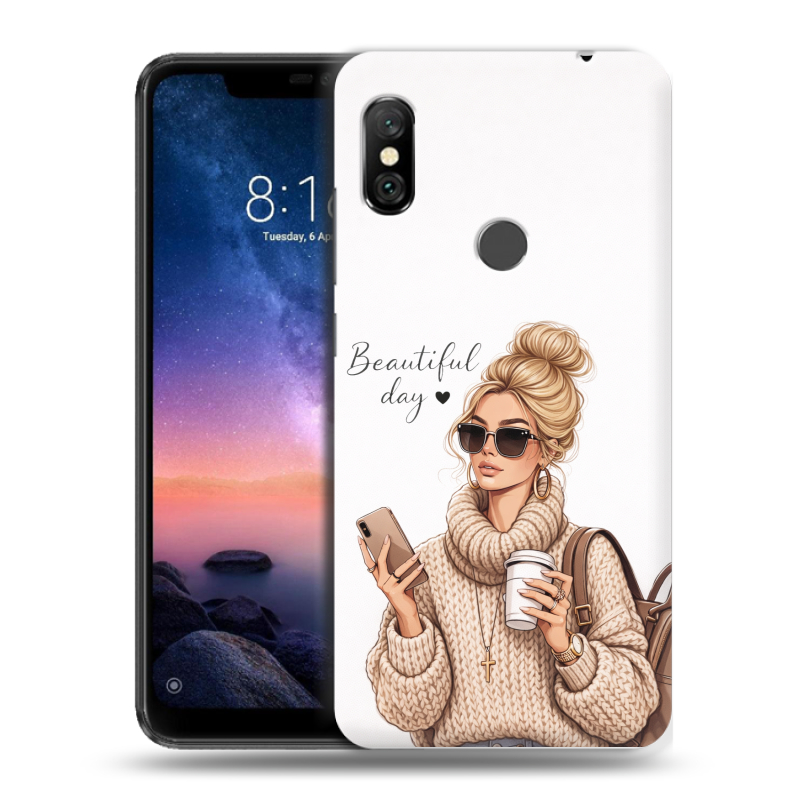 Силиконовый чехол на Xiaomi RedMi Note 6 Pro с принтом женский Силиконовый чехол на Xiaomi RedMi Note 6 Pro с принтом женский
