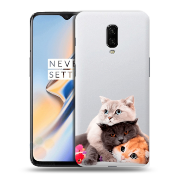 Силиконовый чехол на OnePlus 6T с принтом Кошки Силиконовый чехол на OnePlus 6T с принтом Кошки