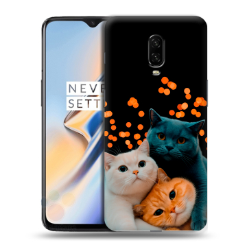 Силиконовый чехол на OnePlus 6T с принтом Кошки Силиконовый чехол на OnePlus 6T с принтом Кошки