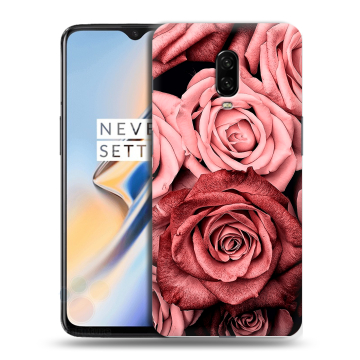 Силиконовый чехол на OnePlus 6T с принтом Цветы розы Силиконовый чехол на OnePlus 6T с принтом Цветы розы