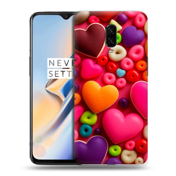 Силиконовый чехол на OnePlus 6T с принтом Сердечки Силиконовый чехол на OnePlus 6T с принтом Сердечки
