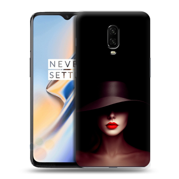 Силиконовый чехол на OnePlus 6T с принтом Девушка в шляпе