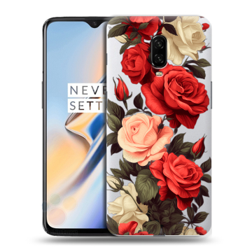 Силиконовый чехол на OnePlus 6T с принтом Розы