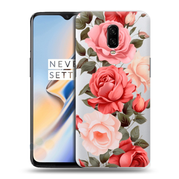 Силиконовый чехол на OnePlus 6T с принтом Розы