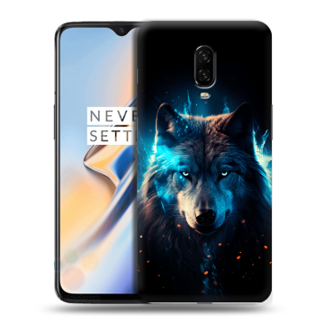 Силиконовый чехол на OnePlus 6T с принтом Волк ночной