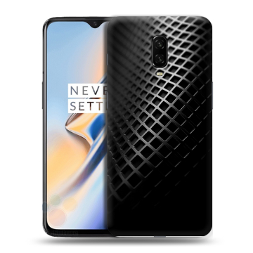 Силиконовый чехол на OnePlus 6T с принтом Текстура металла