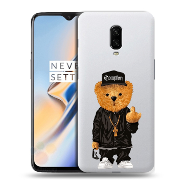 Силиконовый чехол на OnePlus 6T с принтом Плюшевый медведь