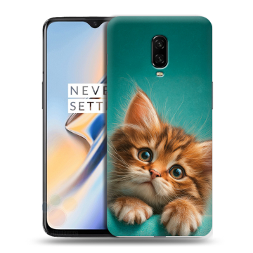 Силиконовый чехол на OnePlus 6T с принтом котенок