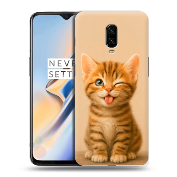 Силиконовый чехол на OnePlus 6T с принтом котенок