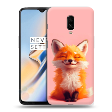 Силиконовый чехол на OnePlus 6T с принтом милая лиса