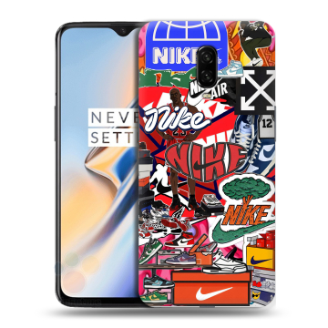 Силиконовый чехол на OnePlus 6T с принтом Найк Nike яркий