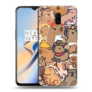 Силиконовый чехол на OnePlus 6T с принтом капибара