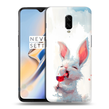 Силиконовый чехол на OnePlus 6T с принтом кролик зайчик