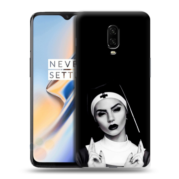 Силиконовый чехол на OnePlus 6T с принтом монашка