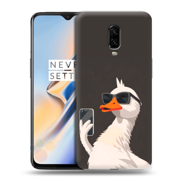 Силиконовый чехол на OnePlus 6T с принтом утка в очках