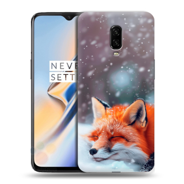 Силиконовый чехол на OnePlus 6T с принтом лиса