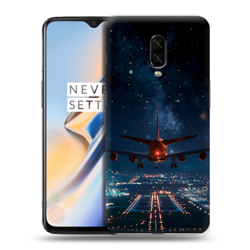 Силиконовый чехол на OnePlus 6T с принтом самолет