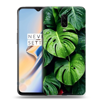 Силиконовый чехол на OnePlus 6T с принтом Листья