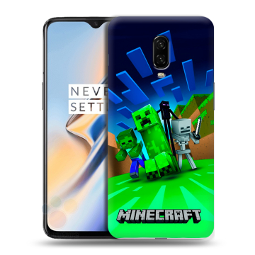 Силиконовый чехол на OnePlus 6T с принтом Майнкрафт
