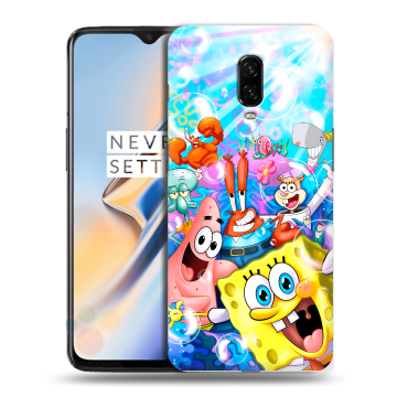 Силиконовый чехол на OnePlus 6T с принтом спанчбоб спанч боб