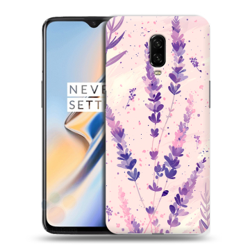 Силиконовый чехол на OnePlus 6T с принтом цветы лаванда