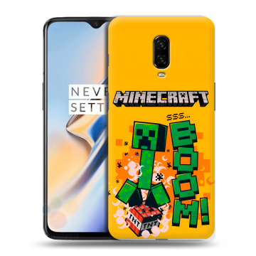 Силиконовый чехол на OnePlus 6T с принтом Майнкрафт Minecraft