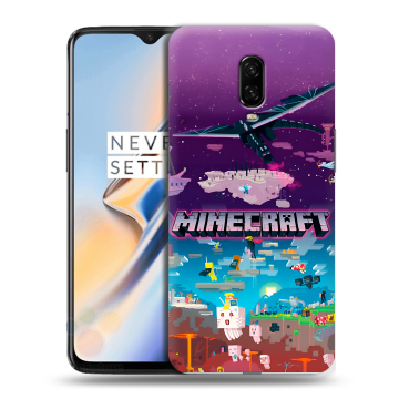Силиконовый чехол на OnePlus 6T с принтом Майнкрафт Minecraft