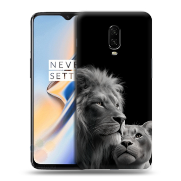 Силиконовый чехол на OnePlus 6T с принтом Лев кошки