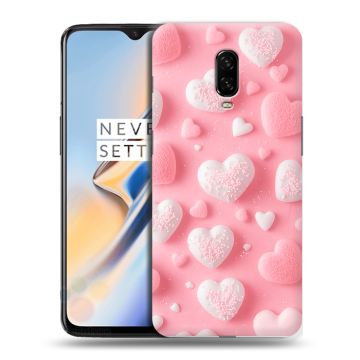 Силиконовый чехол на OnePlus 6T с принтом Сердечки