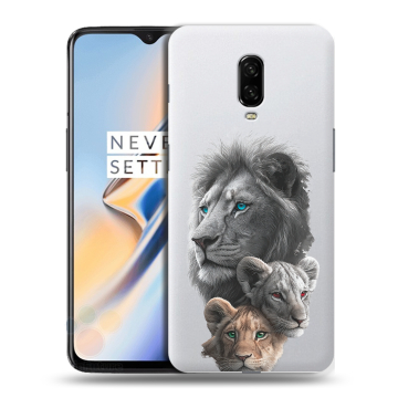 Силиконовый чехол на OnePlus 6T с принтом Львы