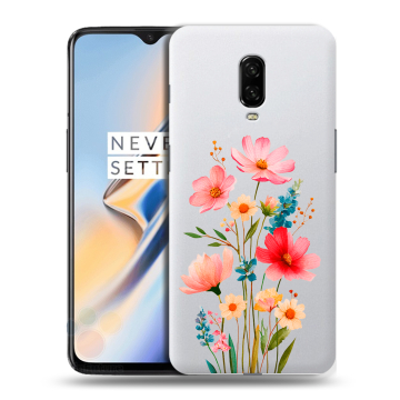 Силиконовый чехол на OnePlus 6T с принтом Цветы