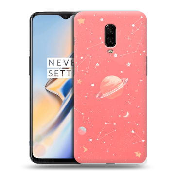 Силиконовый чехол на OnePlus 6T с принтом Розовый космос