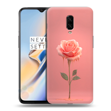 Силиконовый чехол на OnePlus 6T с принтом Розовая роза