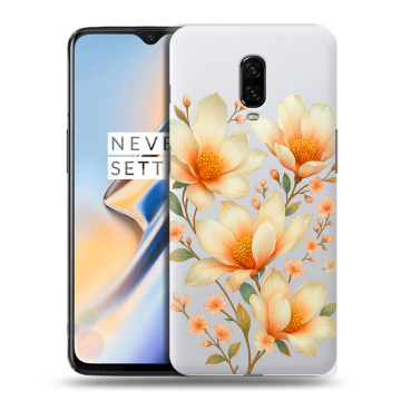Силиконовый чехол на OnePlus 6T с принтом Цветы