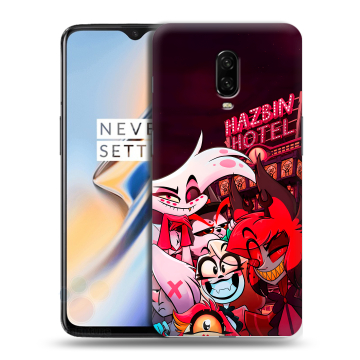 Силиконовый чехол на OnePlus 6T с принтом Hazbin Hotel Отель Хазбин