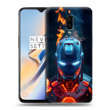 Силиконовый чехол на OnePlus 6T с принтом IronMan Железный человек